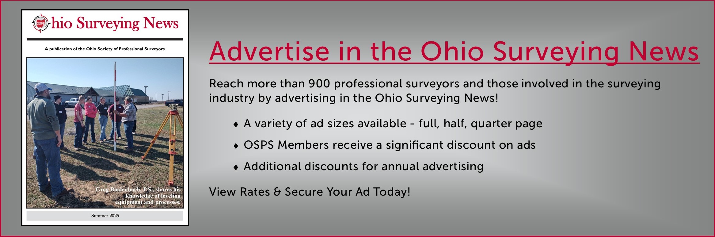Advertise in the Ohio Surveying News